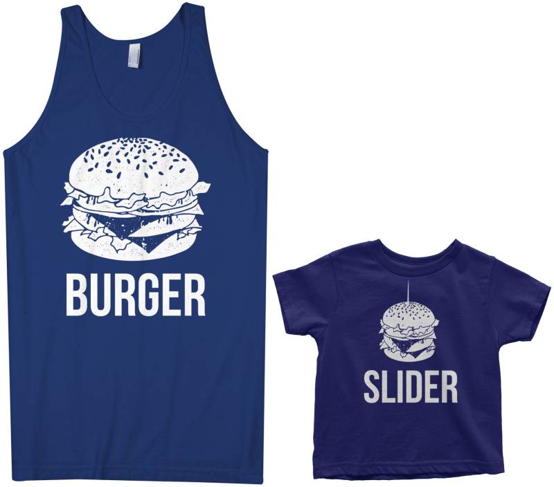 Burger Und Schieber Herren Tank-Top Kleinkind Vater Sohn Oder Tochter Passende T-Shirt Set von Threadrock