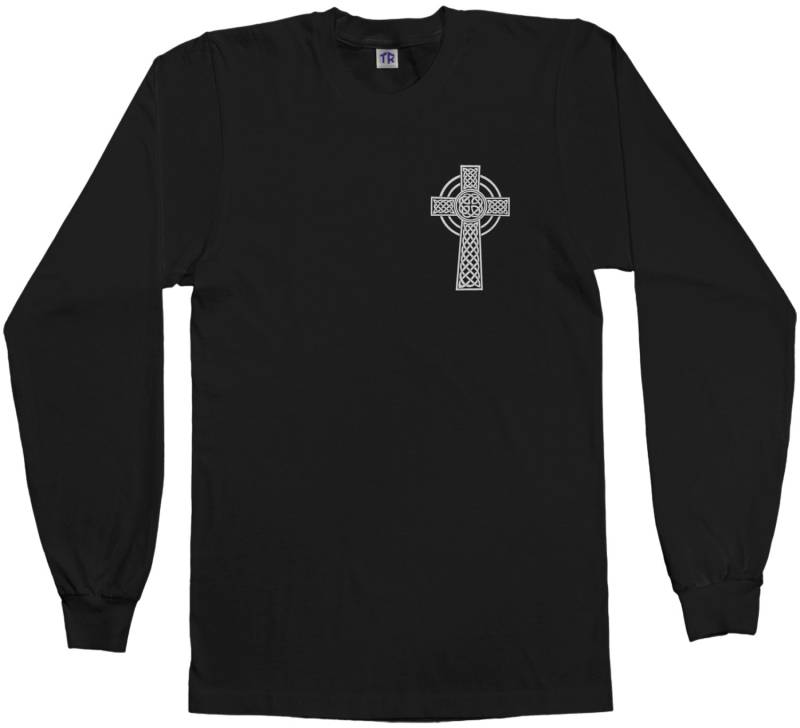 Celtic Cross Polo Herren Langarm T-Shirt von Threadrock