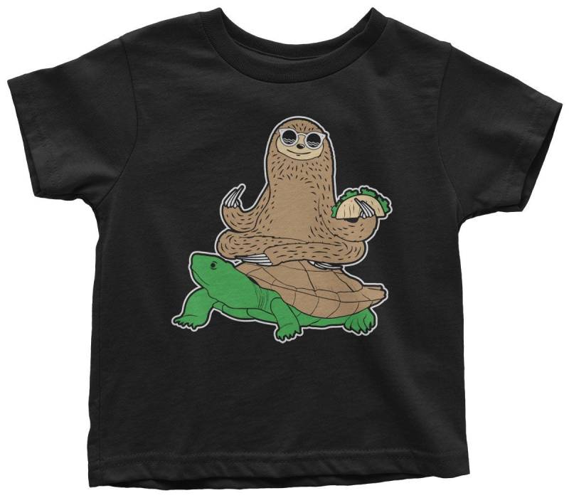 Faultier Reiten Schildkröte Kinder Kleinkind Lange Und Kurze Ärmel T-Shirt Faultier Reiten Schildkröte Kinder Kleinkind Lange Und Kurze Ärmel T-Shirt von Threadrock