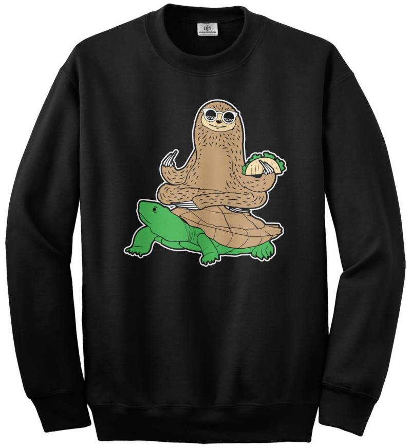 Faultier Reiten Schildkröte Unisex Jugend Sweatshirt von Threadrock