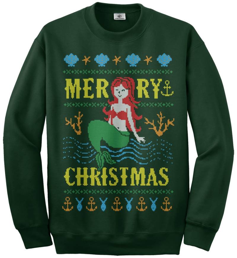 Frohe Weihnachten Meerjungfrau Hässlich Pullover Unisex Jugend Sweatshirt von Threadrock
