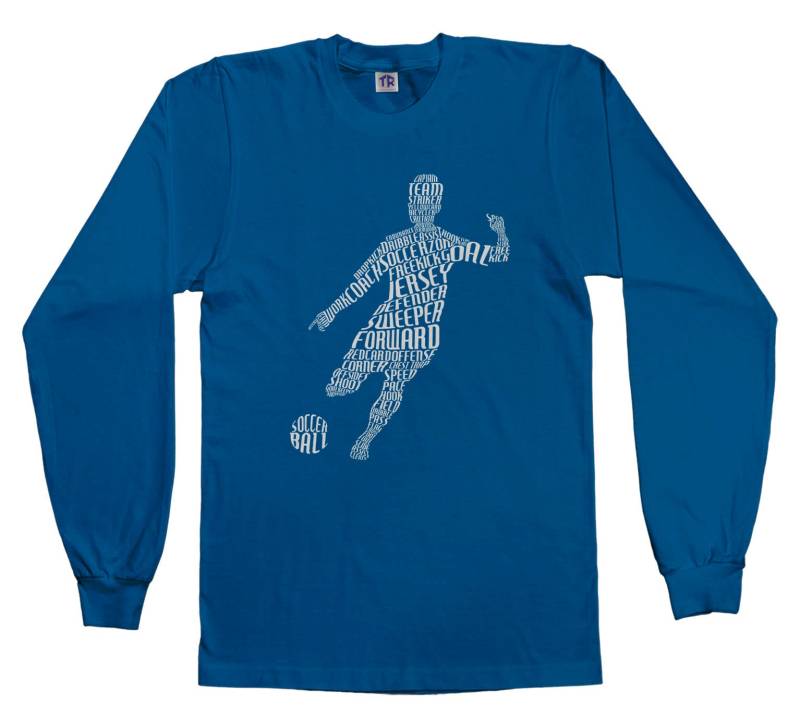Fußball Spieler Typografie Unisex Kinder Jugend Langarm T-Shirt Fußball Spieler Typografie Unisex Kinder Jugend Langarm T-Shirt von Threadrock