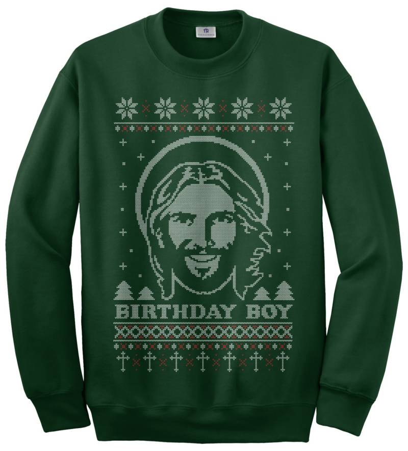Geburtstagskind Jesus Hässliche Weihnachten Pullover Unisex Erwachsene Sweatshirt Mit Rundhalsausschnitt - Ta_00383 von Threadrock