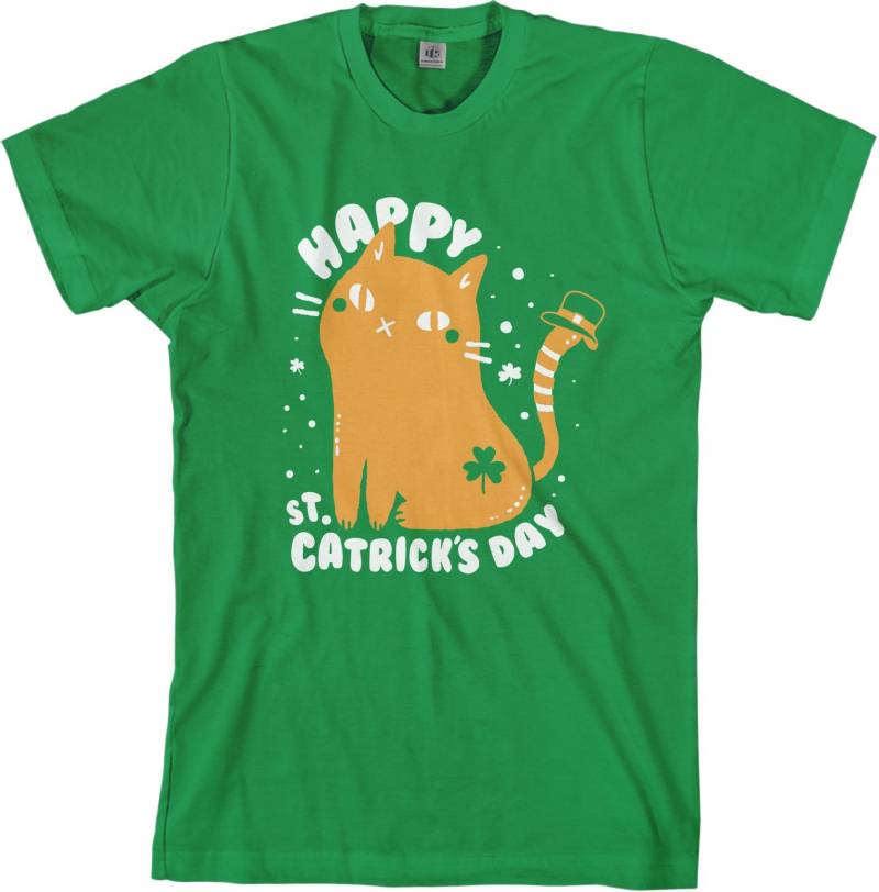 Glücklich St. Catrick Tag Patricks Katze - Herren Kurzarm T-Shirt Langarm T-Shirt-Tank-Top von Threadrock