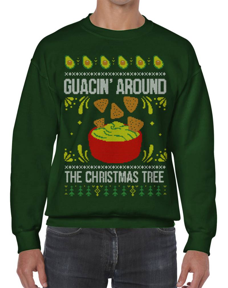 Guacin "Rund Um Den Weihnachtsbaum Ugly Pullover Unisex Erwachsene Sweatshirt Mit Rundhalsausschnitt von Threadrock