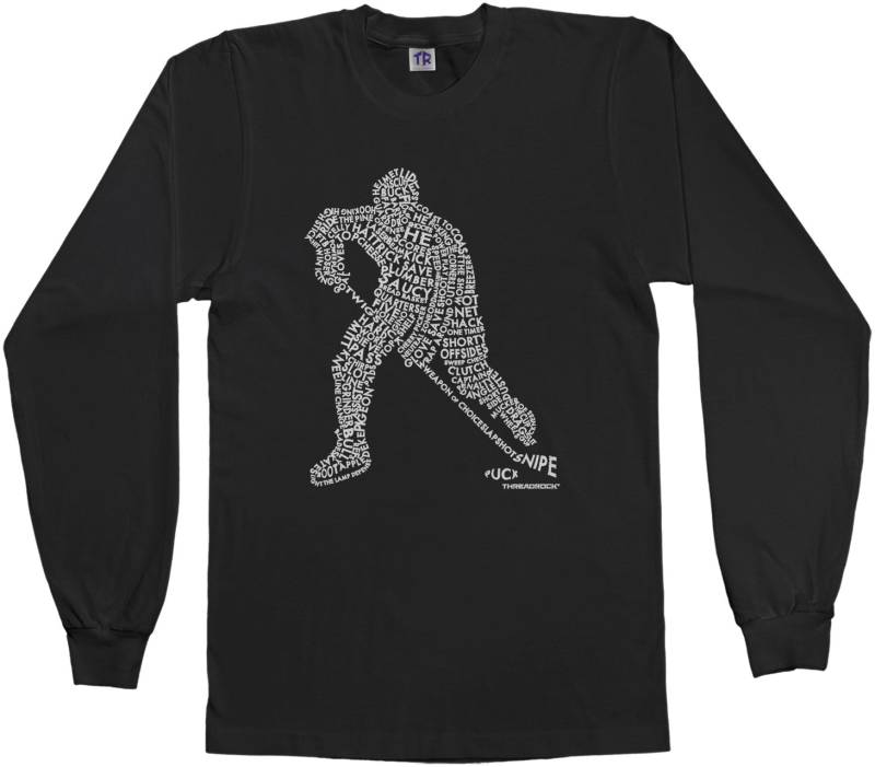 Hockeyspieler Typografie Unisex-Kinder Jugend Langarm-T-Shirt Hockeyspieler Typografie Unisex-Kinder Jugend Langarm-T-Shirt von Threadrock