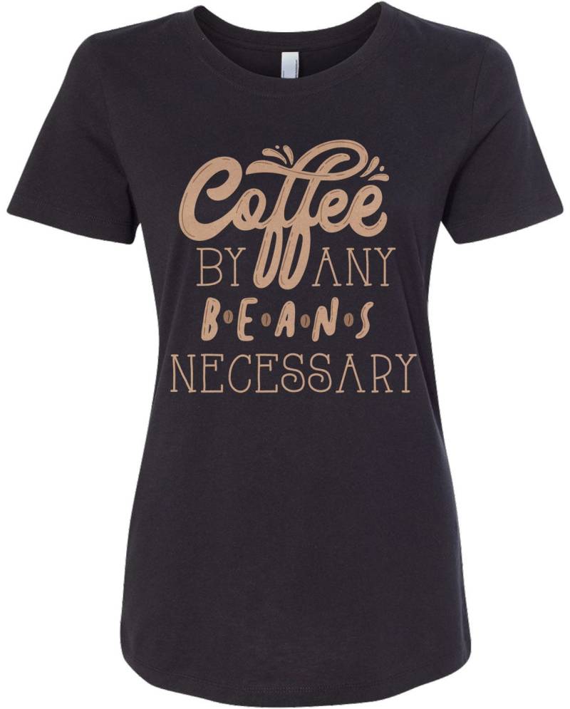 Kaffee Von Jedem Bohnen Notwendig - Damen Langarm T-Shirt Schnittkante Raglan Kurzarm V-Ausschnitt Tailliertes von Threadrock