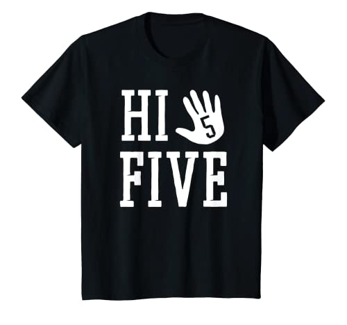 Kinder Hi Five 5 Jahre alt 5. Geburtstag T-Shirt von Threadrock