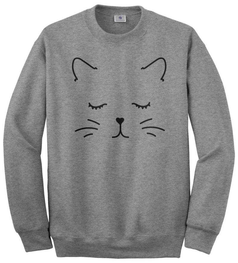 Kitty Katze Gesicht Unisex Erwachsene Rundhals Sweatshirt Oder Pullover Hoodie von Threadrock