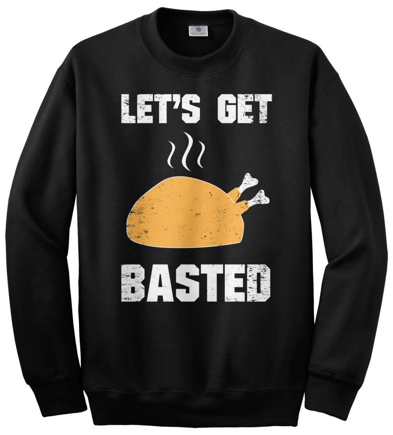 Lass Uns Festgesteckt Unisex Erwachsene Rundhals Sweatshirt Thanksgiving Türkei Lustige Trinken Shirt von Threadrock