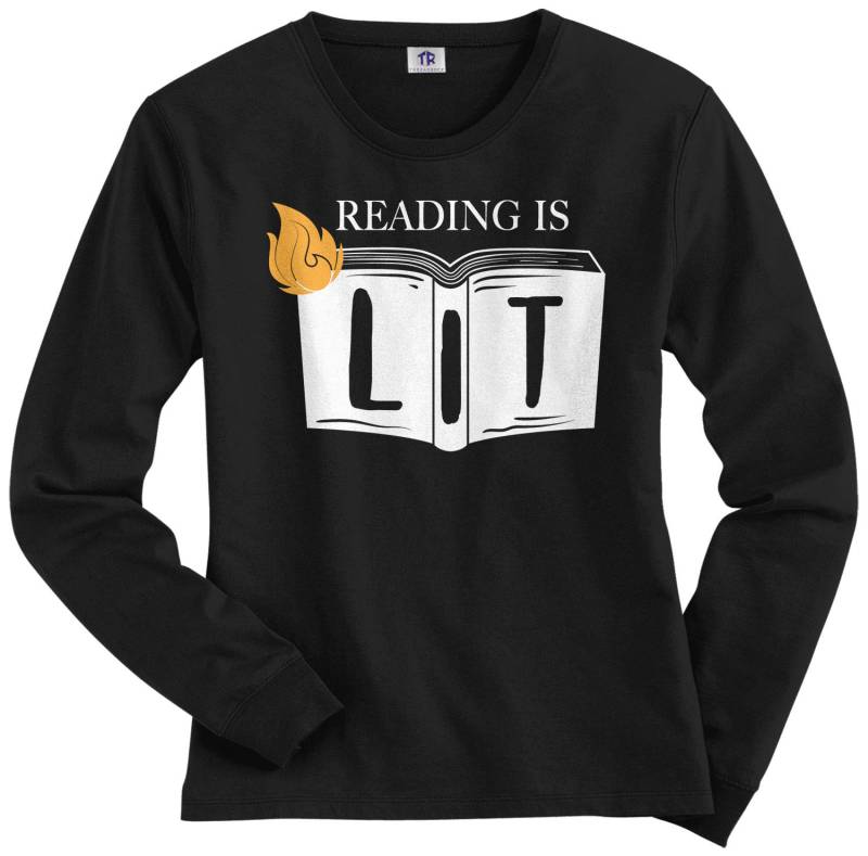 Lesen Ist Beleuchtet Damen Langarm T-Shirt - Schnittkante Raglan Kurzarm V-Ausschnitt Tailliertes von Threadrock