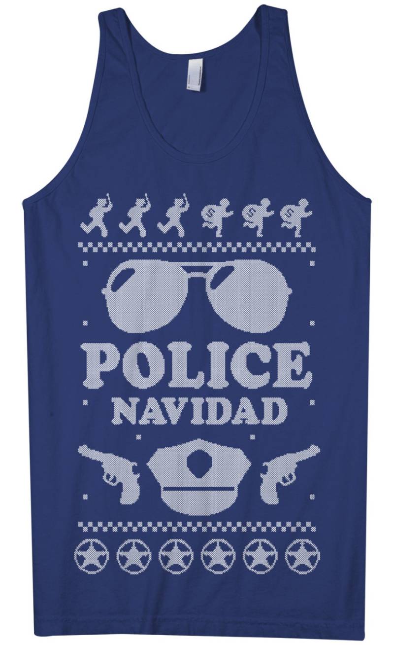 Polizei Navidad Hässlich Weihnachten Pullover Herren Tanktop von Threadrock