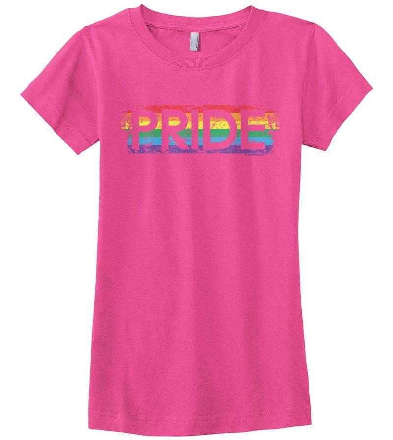 Regenbogen Homosexuell Pride Mädchen Ausgestattet Jugend T-Shirt von Threadrock