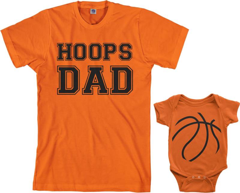 Reifen Papa Und Basketball - Vater Sohn Oder Tochter Passende Set Herren T-Shirt Baby-Body Kinder Kleinkind T-Shirt von Threadrock