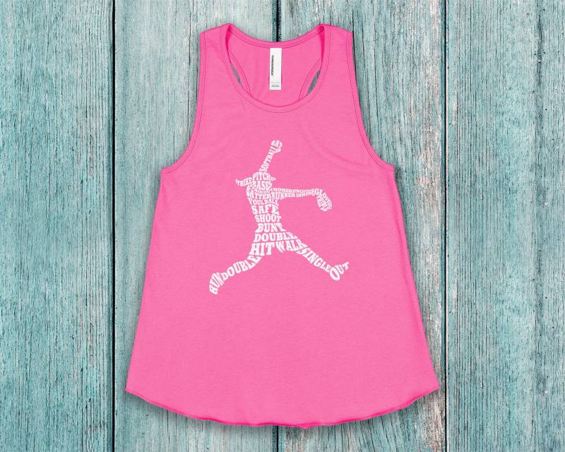 Softball Spieler Typografie Kinder Jugend Mädchen Racerback Tank Top von Threadrock
