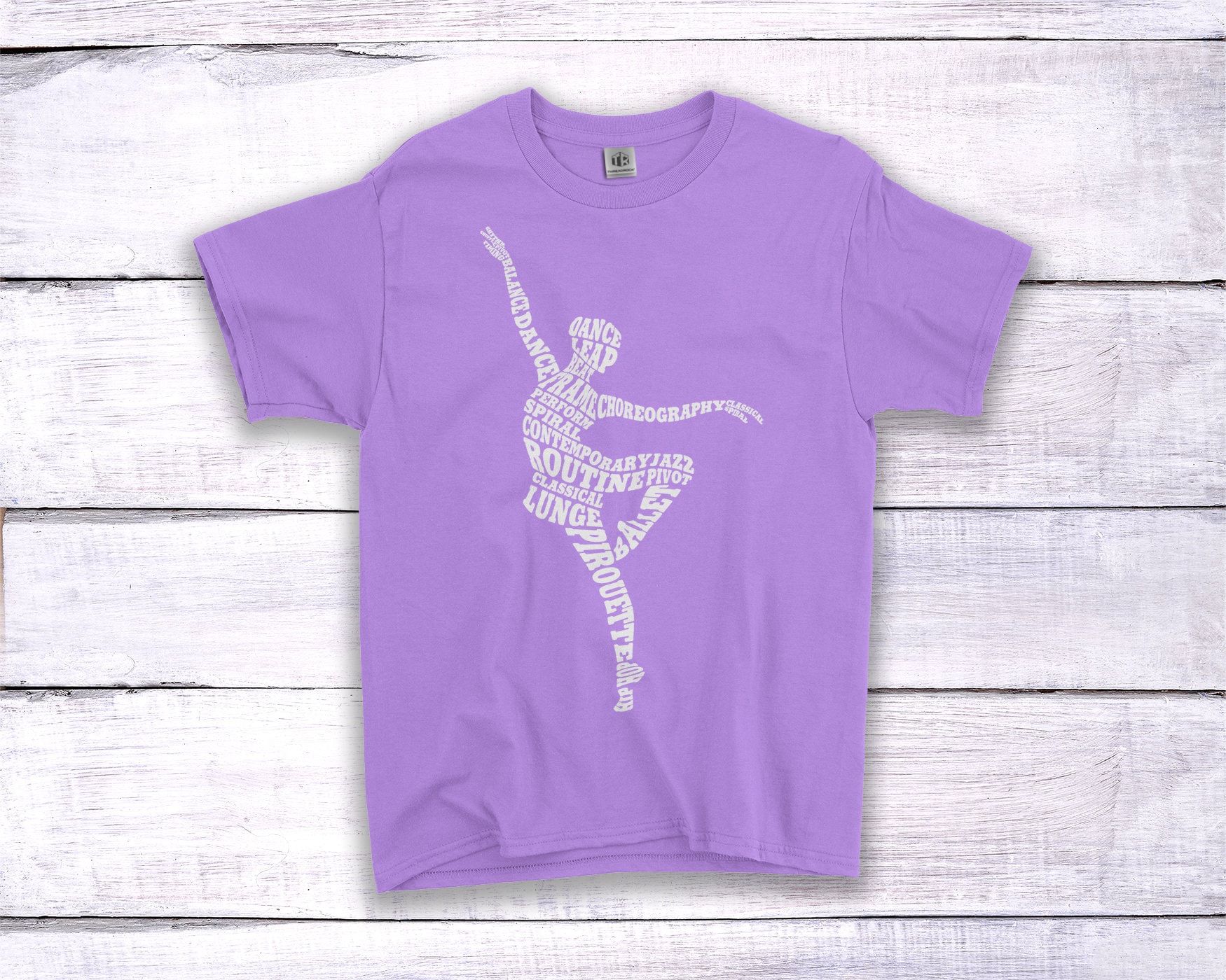 Tanzen Ballerina Ballett Tanz Typografie Kinder Jugend Mädchen T-Shirt von Threadrock