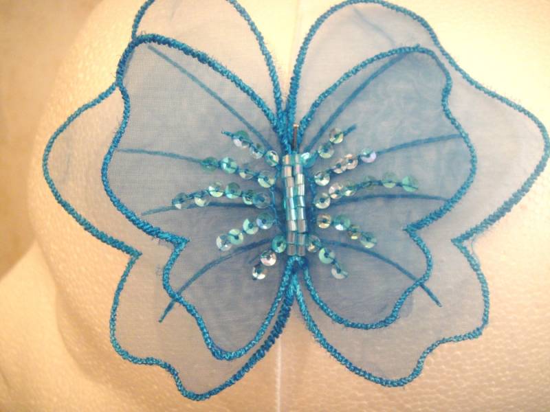 Blaue Perlenstoff Schmetterlinge Applikationen Für Stirnbänder, Kinderkleidung, Braut, Kostüm Design Blaue Perlenstoff Schmetterlinge Applikationen Für Stirnbänder, Kinderkleidung, Braut, Kostüm Design von Threads2Trends