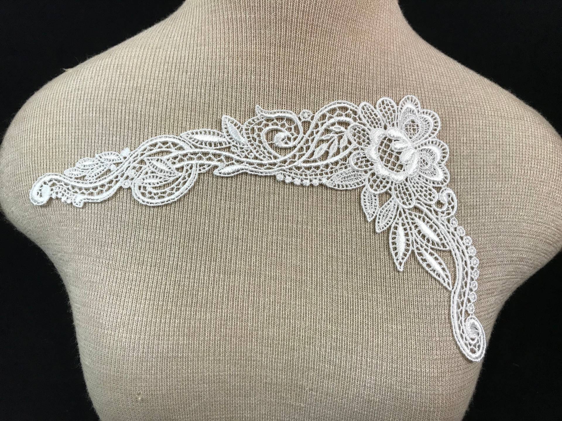 Elfenbein Applique, Braut Applikationen, Supply, Hochzeits Hochzeitskleid Spitze, Weiß Applikation, Floralen Braut-Patch von Threads2Trends