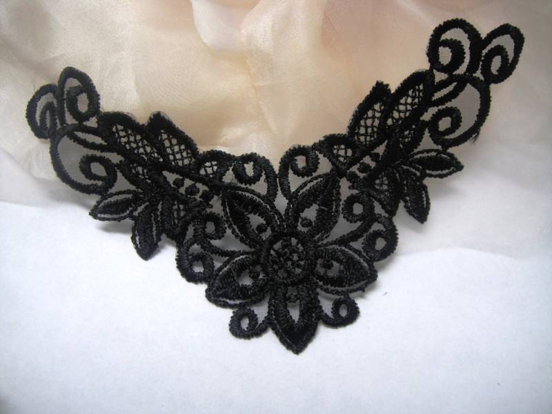 Schwarzer Spitzenaufnäher, Kragen, 6 Applikationen, Wäsche, Bh-Träger, Aufnäher, Schwarzer Spitzenaufnäher, Schwarz, Spitze, Spitzenapplikation Schwarzer Spitzenaufnäher, Kragen, 6 Applikationen, Wäsche, Bh-Träger, Aufnäher, Schwarzer Spitzenaufnäher, Schwarz, Spitze, Spitzenapplikation von Threads2Trends