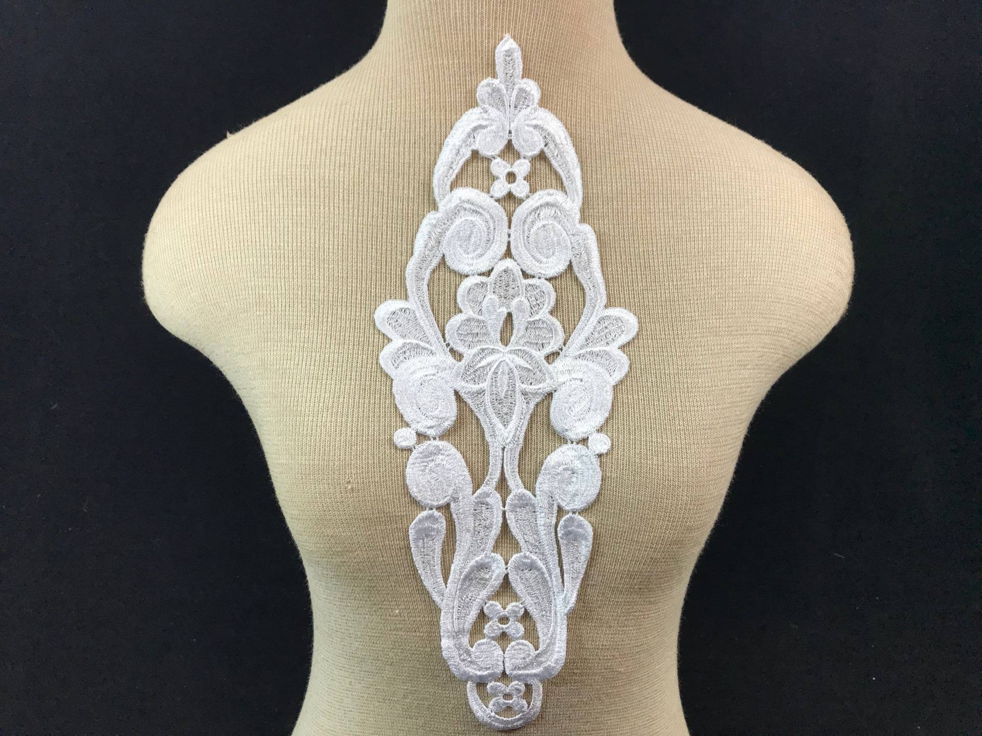 Weiße Venise Applikation, Weiße Braut Einzigartige Weißer Spitzen Aufnäher, Dicke Genähte Spitzenaufnäher von Threads2Trends