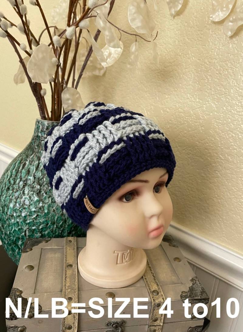 Handgefertigte Grobstrick Kinder Mütze Warme Wintermütze | Größe 4-10 Jahre von ThreadsMadeCozy