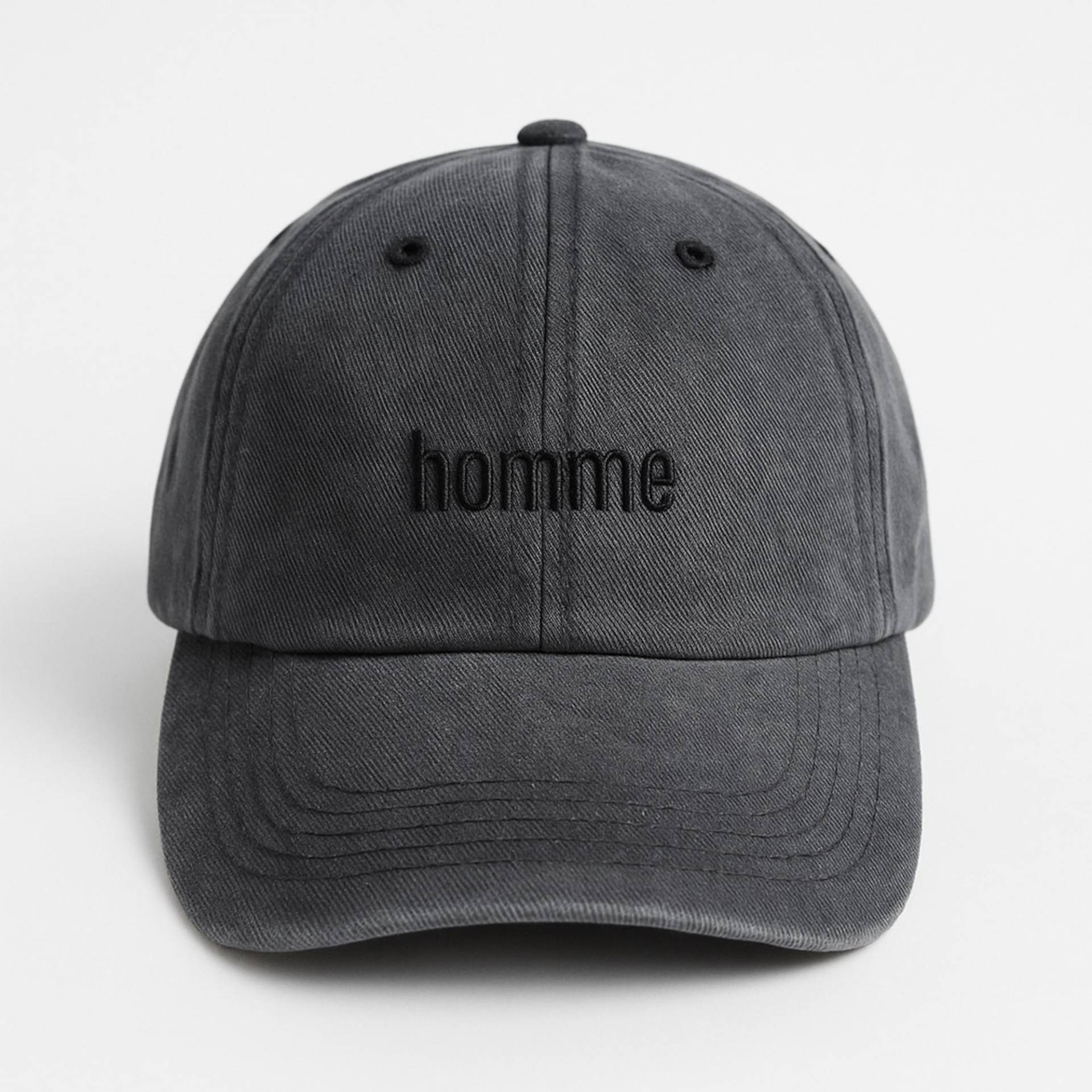 Homme Embroidered Dad Cap - Minimalist Men's Baseball Hat, Classic French Style von ThreadtalksCo