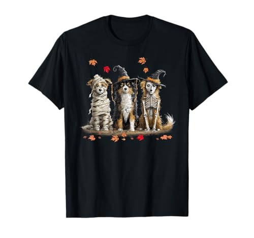 Lustiger Australischer Schäferhund Ghost Dogs Halloween für Frauen Männer T-Shirt Lustiger Australischer Schäferhund Ghost Dogs Halloween für Frauen Männer T-Shirt von Three Australian Shepherd Dog Halloween Men Women