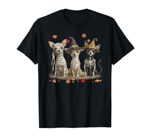 Lustige Chihuahua Geist Hunde Halloween für Frauen Männer T-Shirt Lustige Chihuahua Geist Hunde Halloween für Frauen Männer T-Shirt von Three Chihuahua Dog Puppy Halloween Men Women