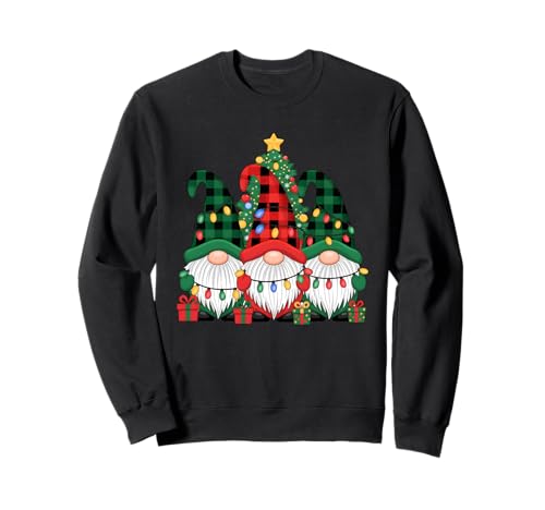 Zwerge Weihnachtsbaum Zwerg Xmas Lights Buffalo Plaid Frauen Sweatshirt Zwerge Weihnachtsbaum Zwerg Xmas Lights Buffalo Plaid Frauen Sweatshirt von Three Gnomes Christmas Lights For Women