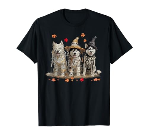 Lustige Husky Ghost Dogs Halloween für Frauen Männer T-Shirt Lustige Husky Ghost Dogs Halloween für Frauen Männer T-Shirt von Three Husky Dog Puppy Halloween Men Women