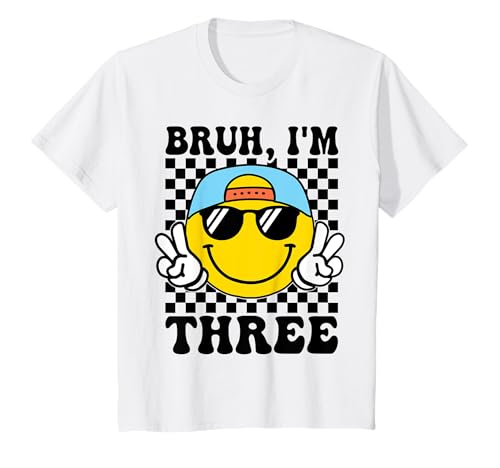 Bruh I'm Three 3. Geburtstag Groovy Jungen Mädchen 3 Jahre alt T-Shirt Bruh I'm Three 3. Geburtstag Groovy Jungen Mädchen 3 Jahre alt T-Shirt von Three Is A Vibe Groovy 3rd birthday Tees Gifts