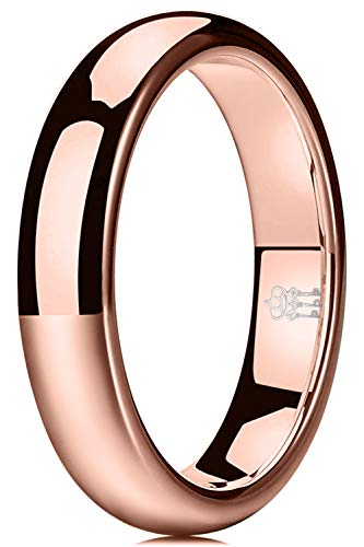 Three Keys Jewelry Womens Wolframkarbid Mode Unisex Hochzeit Ringe Inlay Rose Gold für Frauen 4mm Komfort Fit Vintage Größe 9 von Three Keys Jewelry