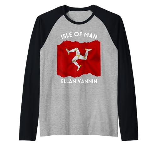 Isle of Man Flagge Manx Sprache Ellan Vannin der Triskelion Raglan Isle of Man Flagge Manx Sprache Ellan Vannin der Triskelion Raglan von Three Legs of Man Isle of Man Historic Flag Men
