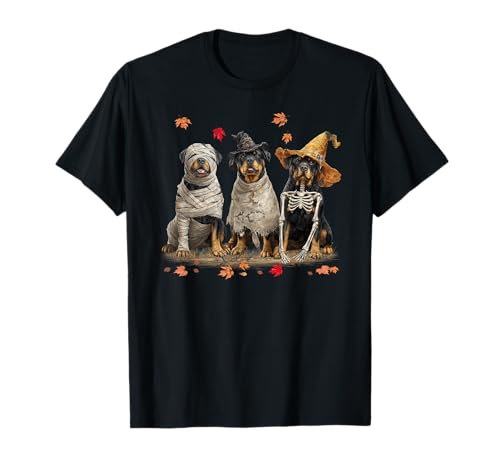Lustige Rottweiler Geisterhunde Halloween für Frauen Männer T-Shirt Lustige Rottweiler Geisterhunde Halloween für Frauen Männer T-Shirt von Three Rottweiler Dog Puppy Halloween Men Women