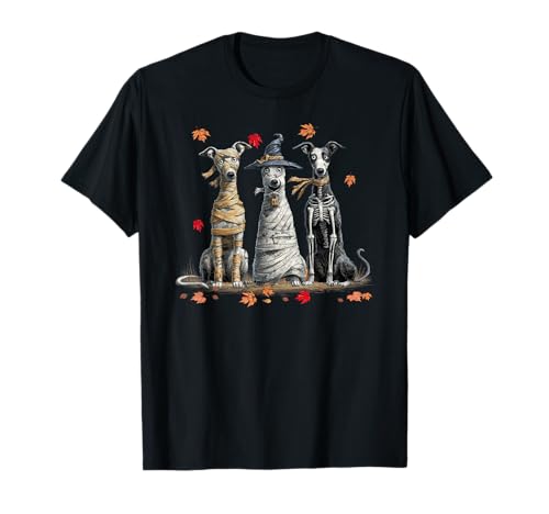 Lustige Whippet Ghost Dogs Halloween für Frauen Männer T-Shirt von Three Whippet Dog Puppy Halloween Men Women