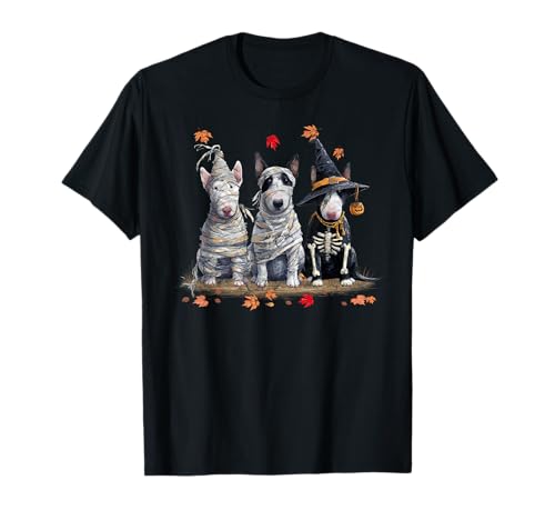 Lustige Bullterrier Ghost Dogs Halloween für Frauen Männer T-Shirt Lustige Bullterrier Ghost Dogs Halloween für Frauen Männer T-Shirt von Three bull terrier Dog Puppy Halloween Men Women