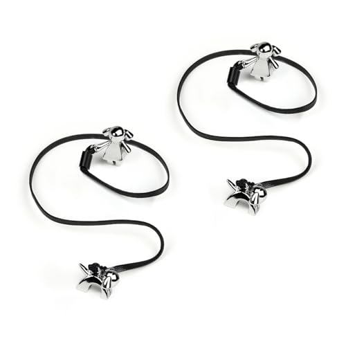 Three by Three Verstellbare Lesezeichen für Mädchen und Hunde, massive Metallanhänger mit verstellbarer flacher Kordel, passend für Bücher aller Größen, 2 Stück von Three by Three