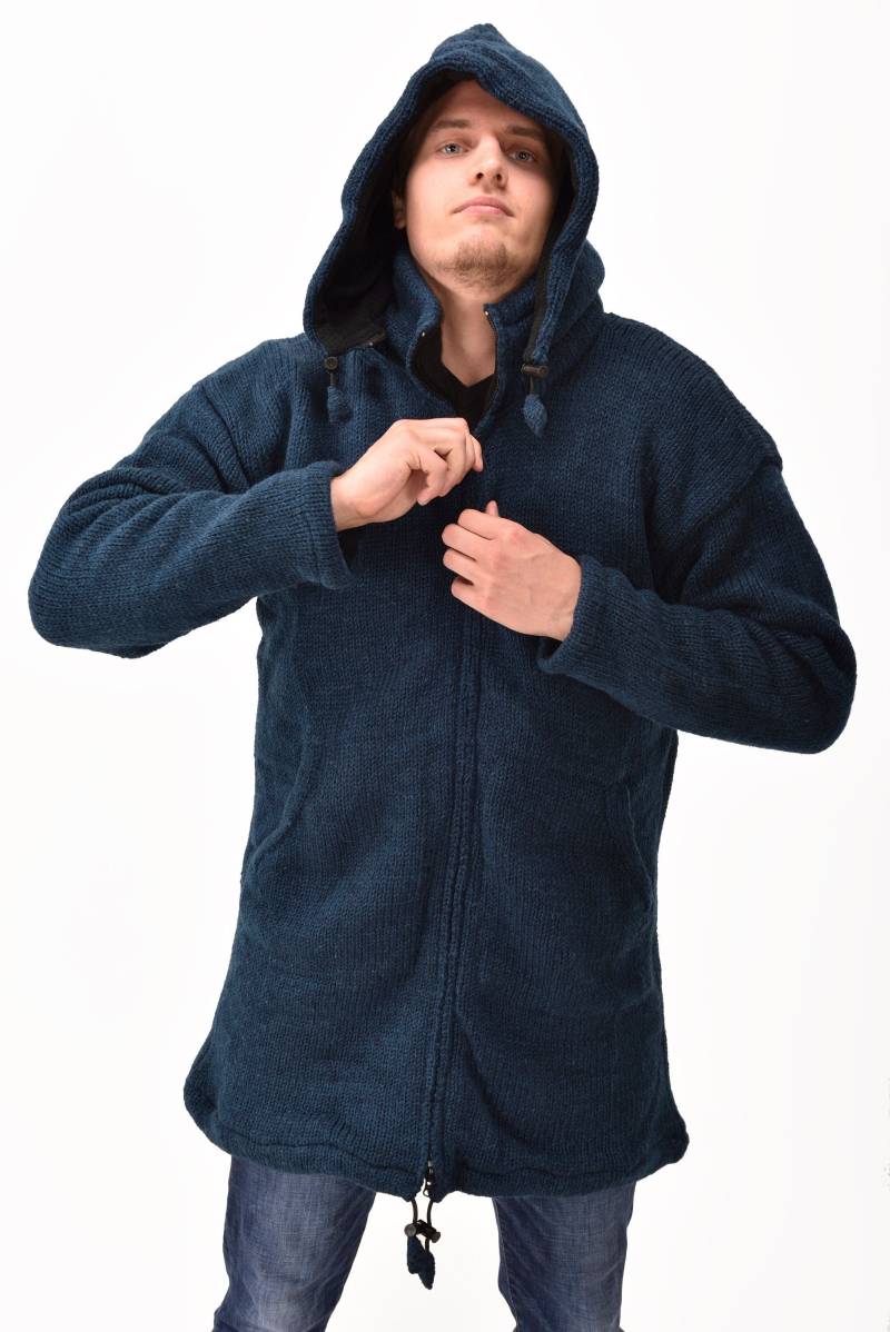 Handgemachte Kapuzenpullover Mit Merinowolle Fleece Gefüttert Himalaya Bergjacke von ThreeCranesGallery