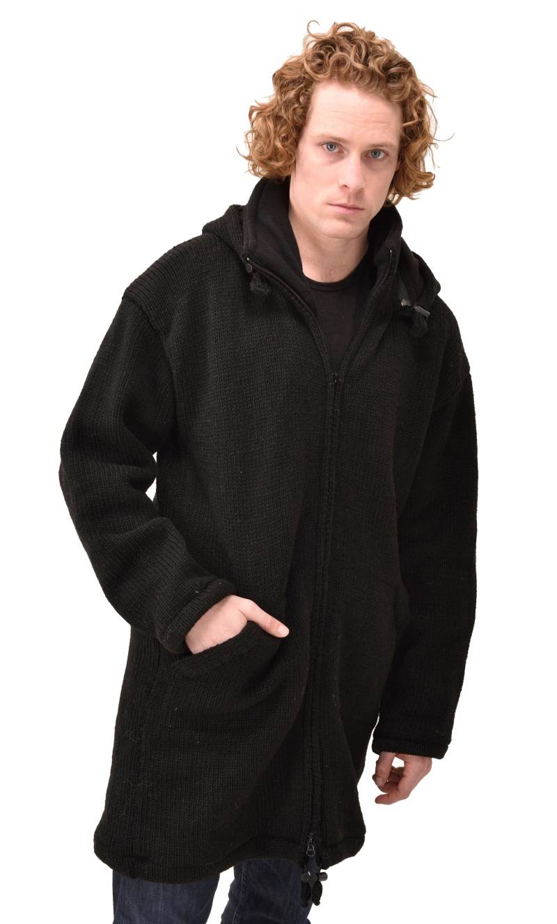 Handgemachte Kapuzenpullover Mit Merinowolle Fleece Gefüttert Himalaya Bergjacke von ThreeCranesGallery