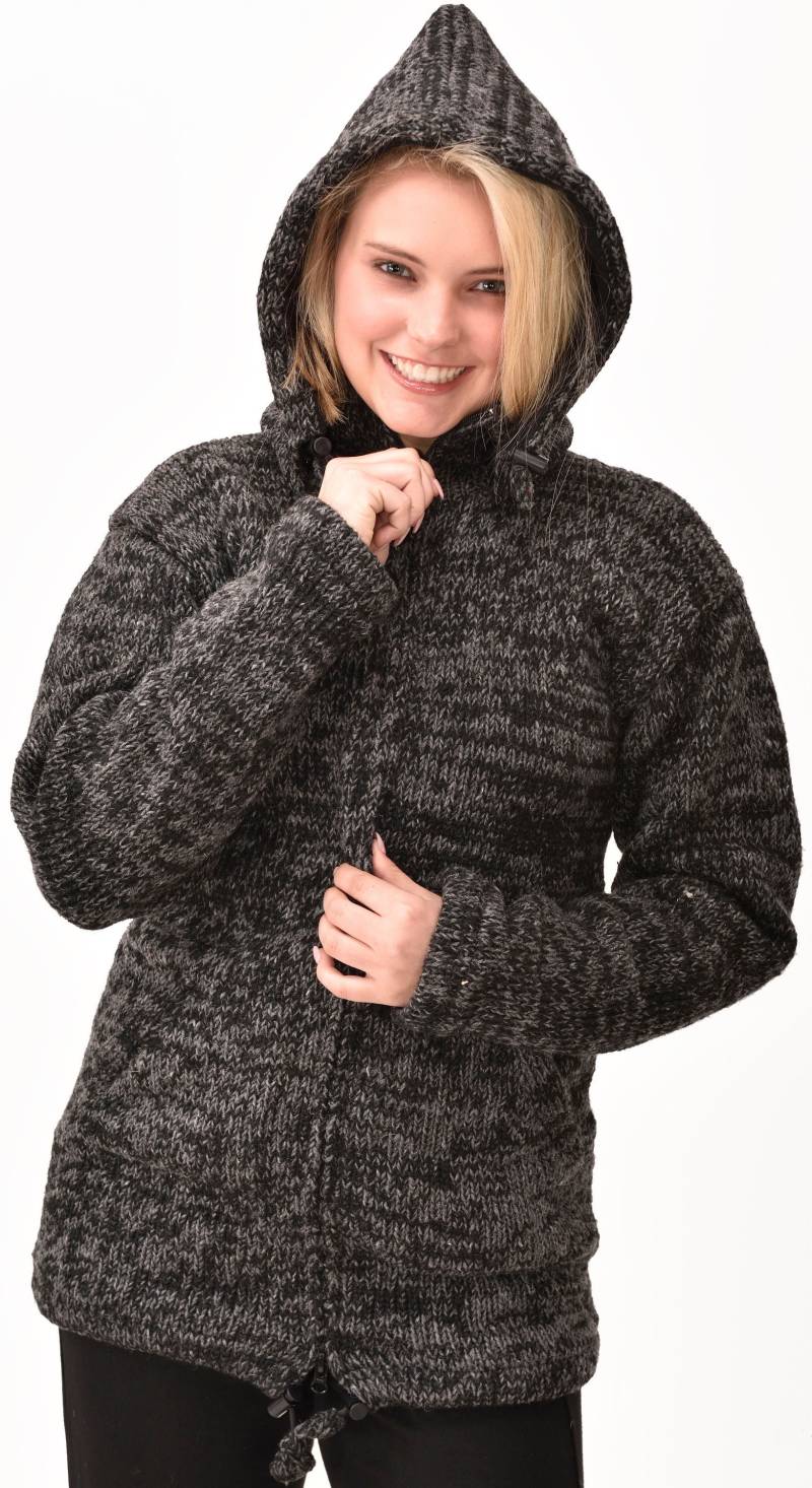 Handgemachte Merinowolle Mischung Fleece Gefütterte Hoodie Jacke von ThreeCranesGallery