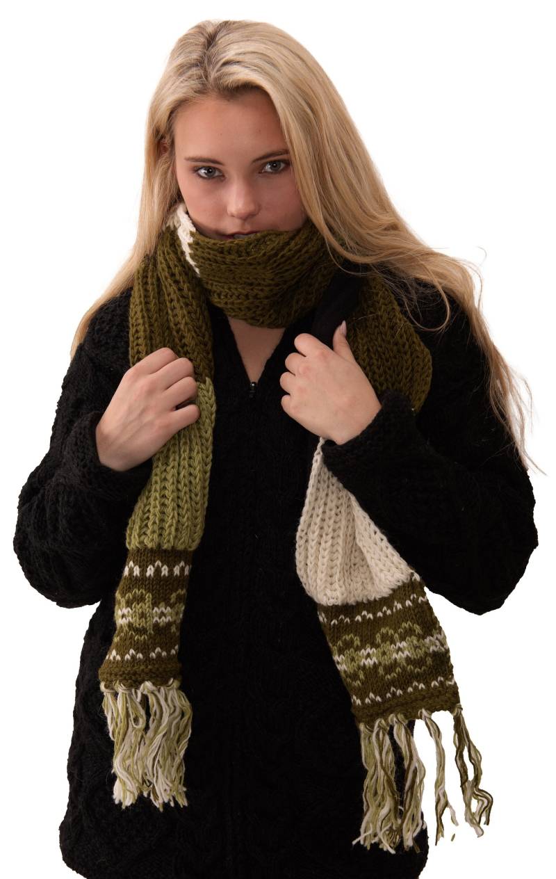 Handgestrickt Merino Wolle Tasche Schal Fleece Gefüttert Fair Isle von ThreeCranesGallery