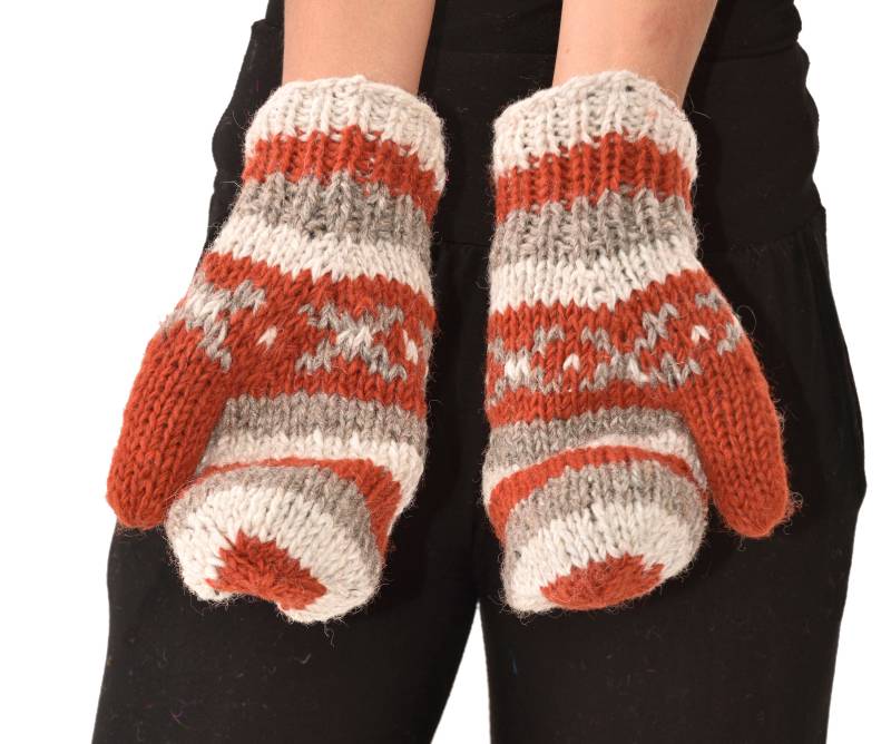 Handgestrickte Merino Wolle Handschuhe Fleece Gefüttert Himalaya Winter Wärme von ThreeCranesGallery