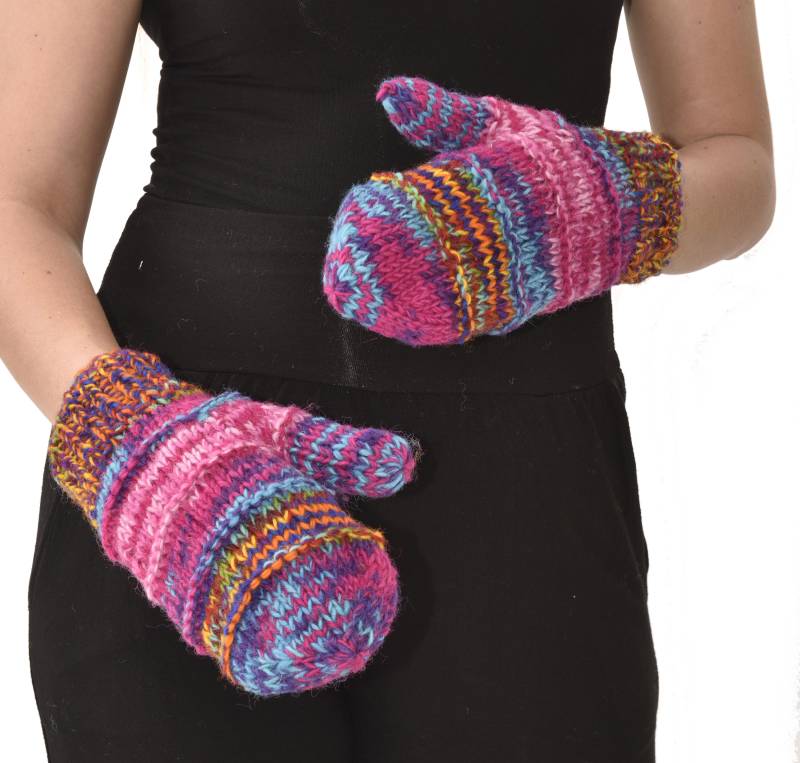 Handgestrickte Merino Wolle Handschuhe Fleece Gefüttert Himalaya Winter Wärme von ThreeCranesGallery