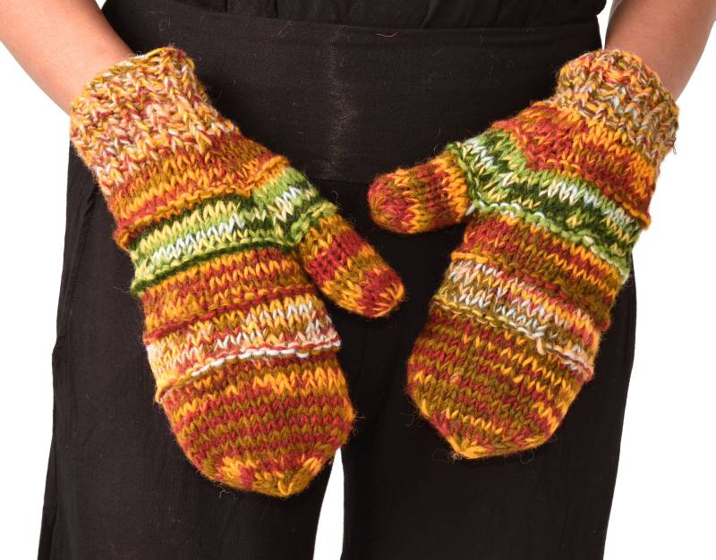 Handgestrickte Merino Wolle Handschuhe Fleece Gefütterte Himalaya Winterhandschuhe von ThreeCranesGallery