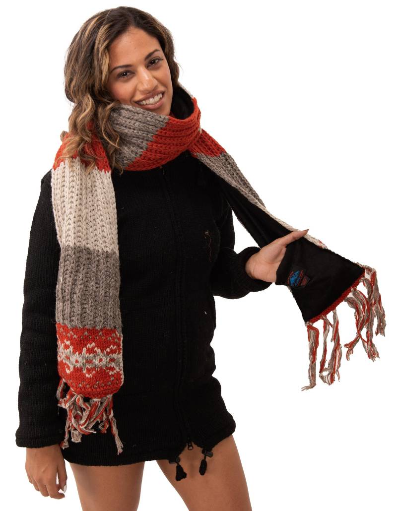 Handgestrickte Merino Wolle Tasche Schal Fleece Gefüttert Fair Isle Design von ThreeCranesGallery