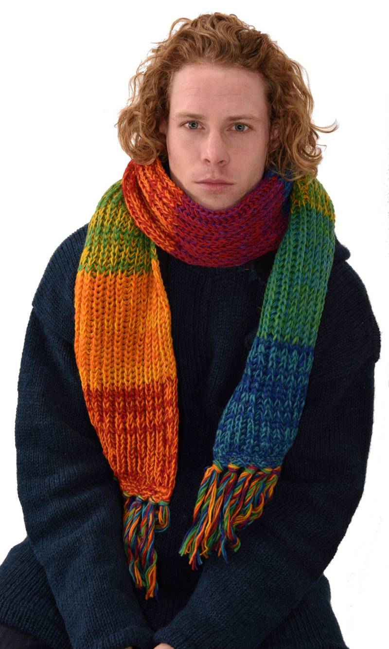 Handgestrickte Merino Wolle Tasche Schal Fleece Gefüttert Fair Isle Design von ThreeCranesGallery