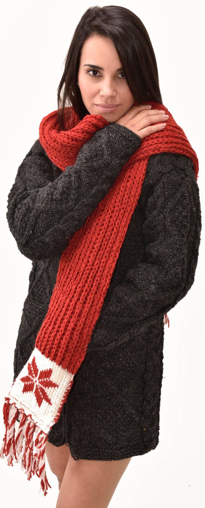 Handgestrickte Merino Wolle Tasche Schal Fleece Gefüttert Fair Isle Design von ThreeCranesGallery