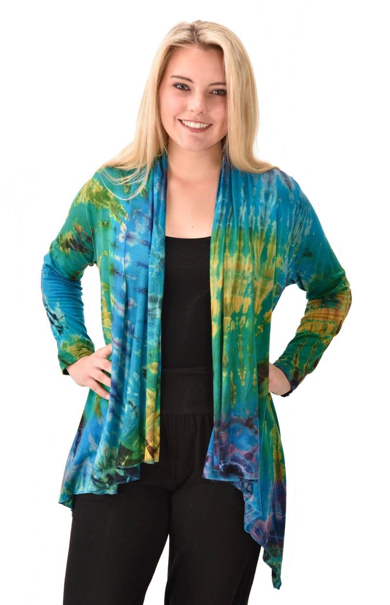 Tie-Dye Kimono-Cardigan Seidige Rayon Spandex-Mischung, Passend Für Größen 4-18 von ThreeCranesGallery
