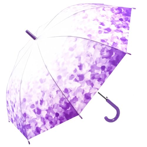 ThreeH Automatisch öffnender Regenschirm Langlebiger, windresistenter 100cm Schirm mit lila-weißem Farbverlauf von ThreeH