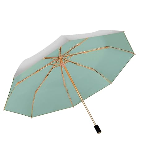 ThreeH Faltbarer Regenschirm Sonnenschutz UPF 50+ Kompakt-Reiseschirm Verstärkter Fiberglasrahmen Silberbeschichtung UV-Blocker,Grün von ThreeH